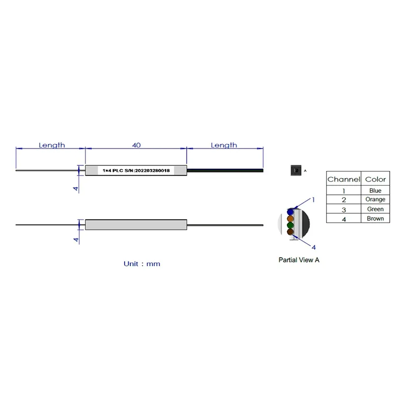 1 * 4 1 * 8 Plc Splitter (Нүцгэн шилэн төрөл)